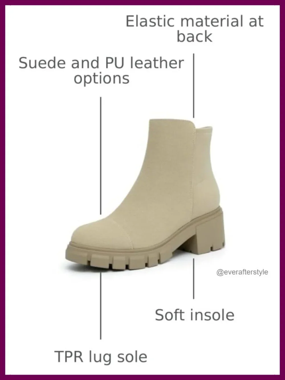 Women's Chunky Heel Slip On Chelsea Ankle Booties Suede
